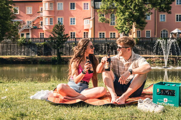 Bild zeigt ein Foto des Fotoshootings mit der Brauerei Taufkirchner